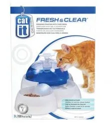 Catit Fresh N Clear Cat 3Ltr Drinking Fountain With Food Bowl