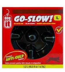 Dogit Go Slow Anti-Gulping Dog Dish 1.2Ltr Black
