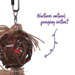 Kazoo Hanging Wicker Ball With Bell 7 Kazoo Hanging Wicker Ball With Bell -Bird Food Sales Shop 9342534145873 2