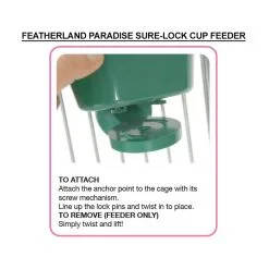 Featherland Paradise Sure-Lock Cup Bird Feeder Small 295ml 7 Featherland Paradise Sure-Lock Cup Bird Feeder Small 295ml -Bird Food Sales Shop 96 26615 2