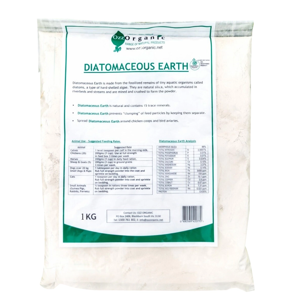 Ozz Organic Diatomaceous Earth Powder For Poultry & Livestock Bedding 1kg 2 Ozz Organic Diatomaceous Earth Powder For Poultry & Livestock Bedding 1kg