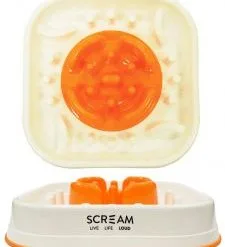 Scream Slow Feed Interactive Bowl 28x28x7cm Orange